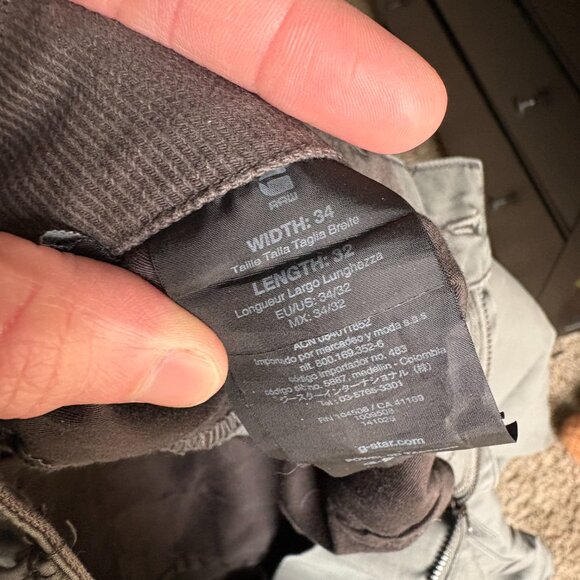 Gstar Grey Cargo Pants - 34W x 32L - Picture 6 of 16